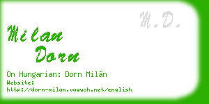milan dorn business card